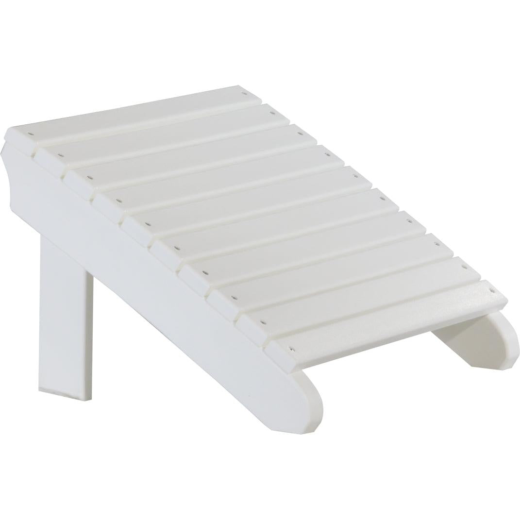 LCPDAFW-LuxCraft-Deluxe Adirondack Footrest-White-Pangaea Patio