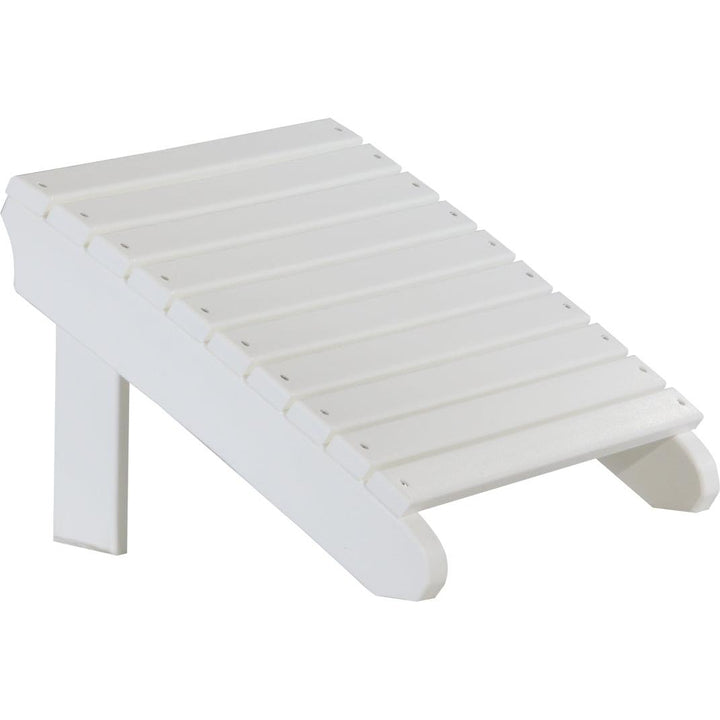 LCPDAFW-LuxCraft-Deluxe Adirondack Footrest-White-Pangaea Patio