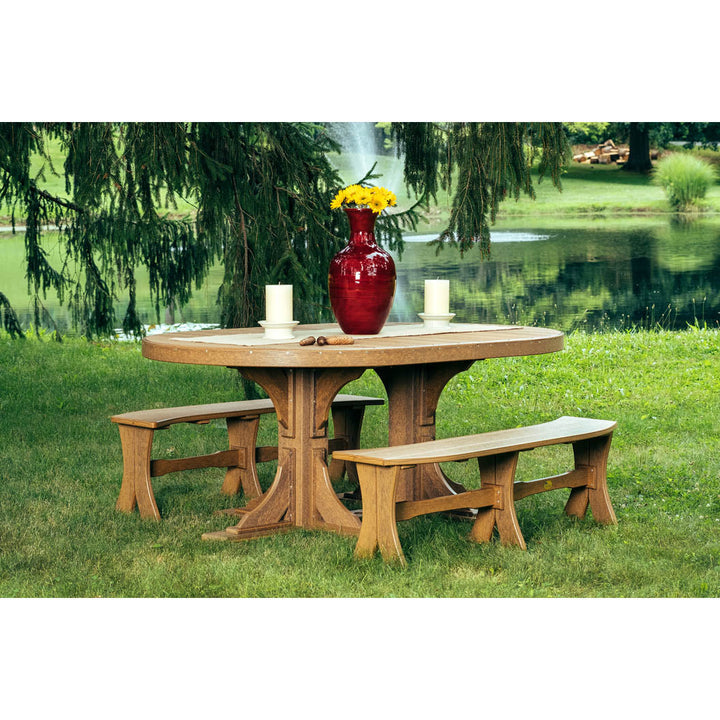 -LuxCraft-Dining Table Bench - 28"-Pangaea Patio-Lifestyle Image