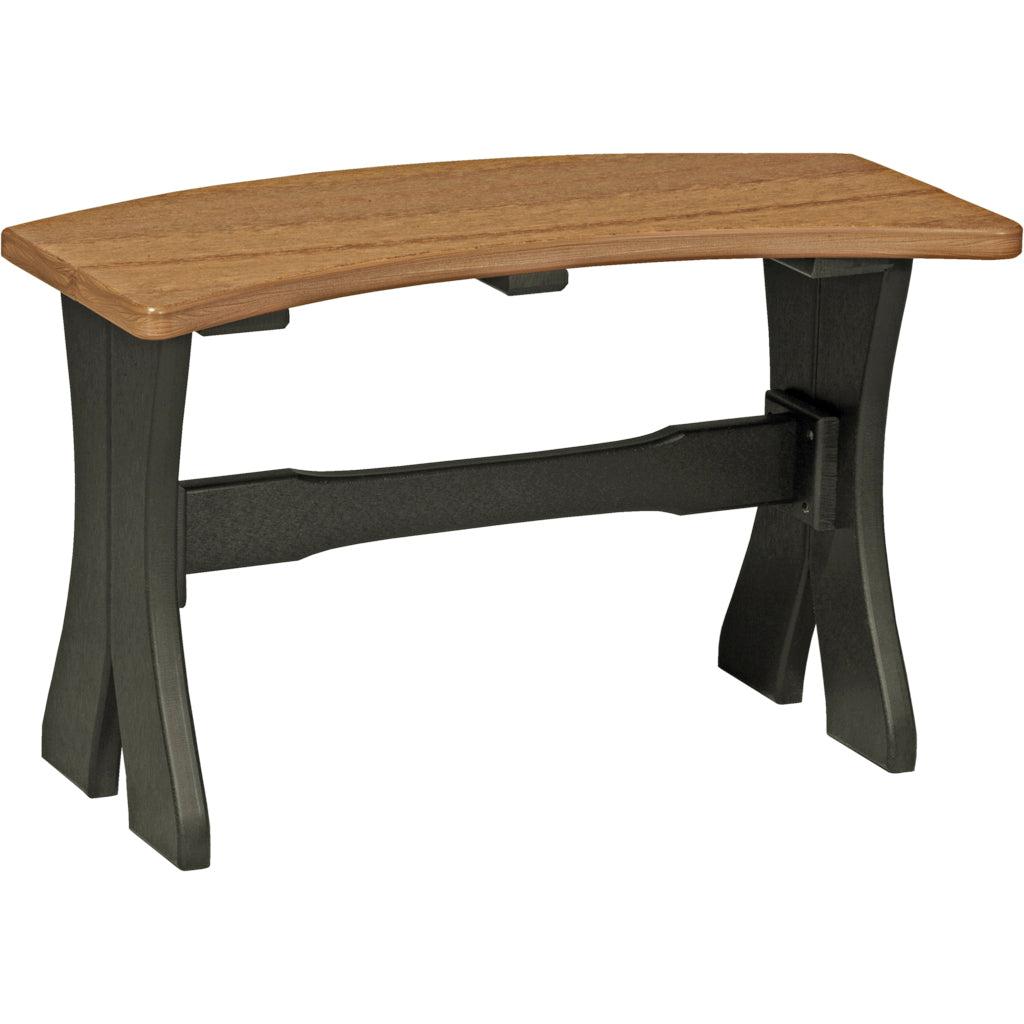 LCP28TBAMB-LuxCraft-Dining Table Bench - 28"-Antique Mahogany Black-Pangaea Patio