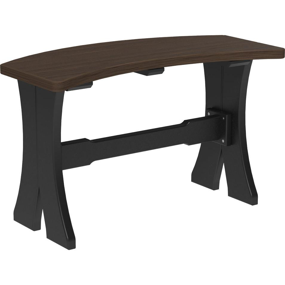 LCP28TBBZWB-LuxCraft-Dining Table Bench - 28"-Coastal Gray Black-Pangaea Patio