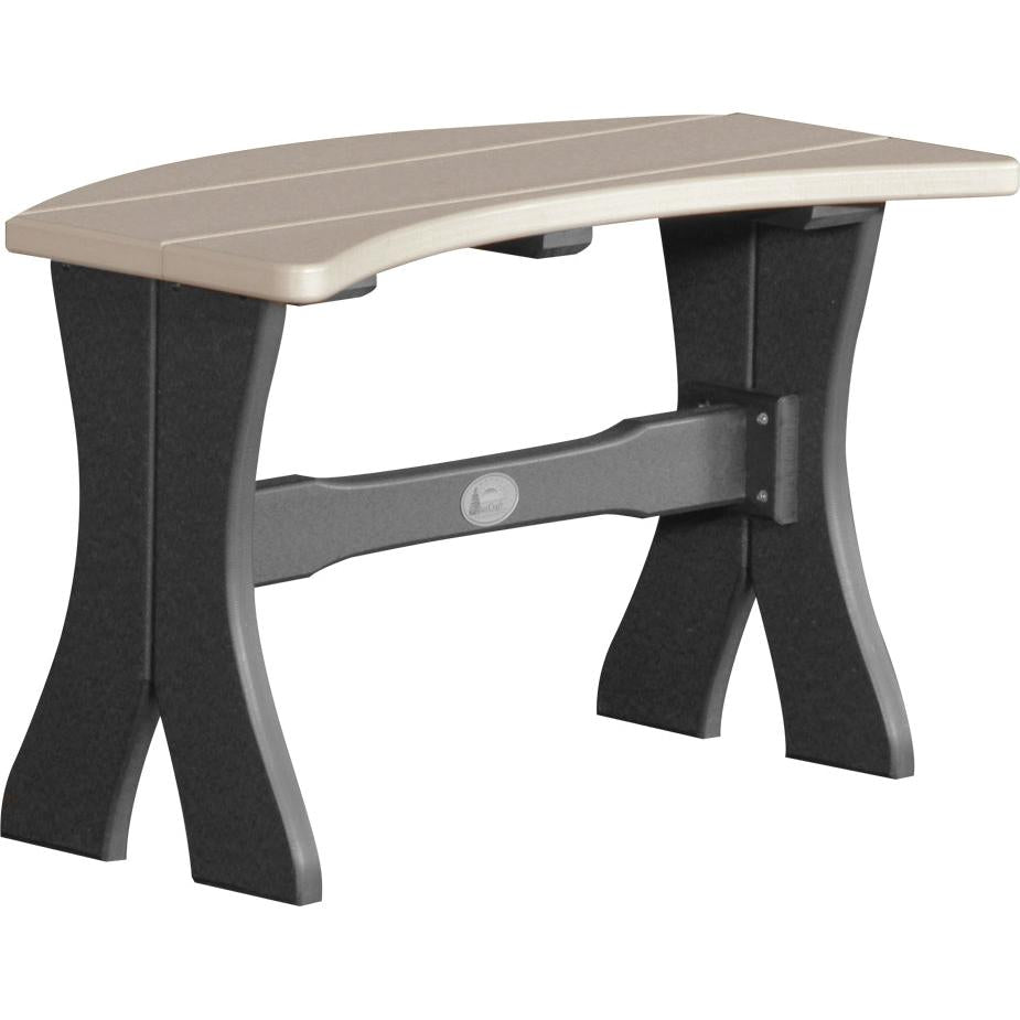 LCP28TBWWB-LuxCraft-Dining Table Bench - 28"-Weatherwood Black-Pangaea Patio