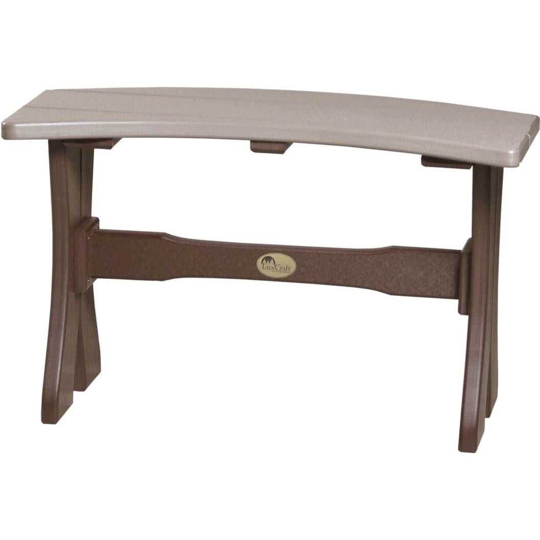 LCP28TBWWCBR-LuxCraft-Dining Table Bench - 28"-Weatherwood Chestnut Brown-Pangaea Patio