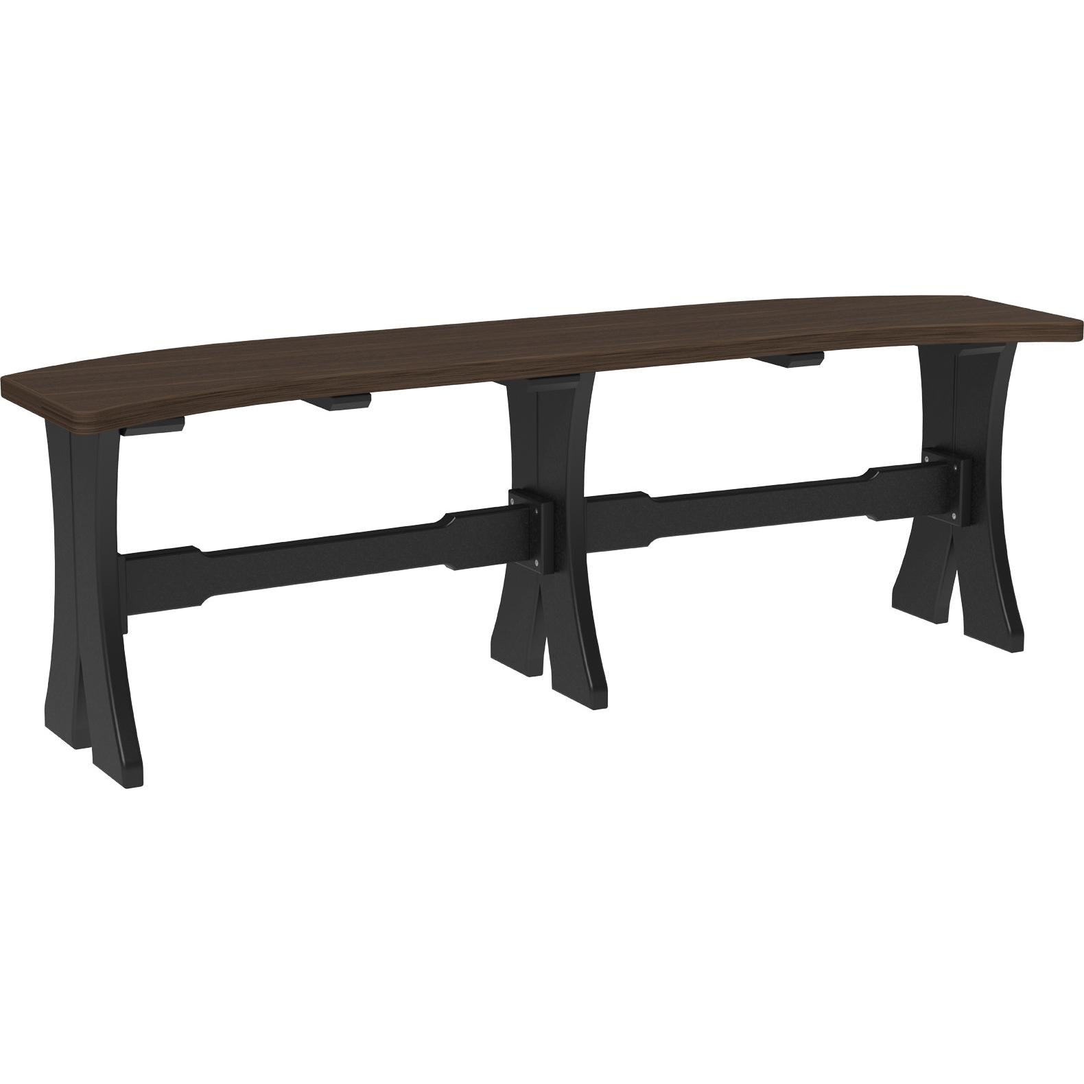 LCP52TBBZWB-LuxCraft-Dining Table Bench - 52"-Coastal Gray Black-Pangaea Patio