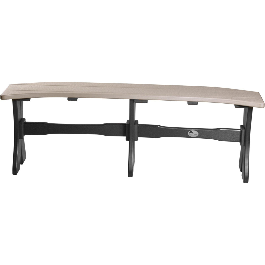 LCP52TBWWB-LuxCraft-Dining Table Bench - 52"-Weatherwood Black-Pangaea Patio