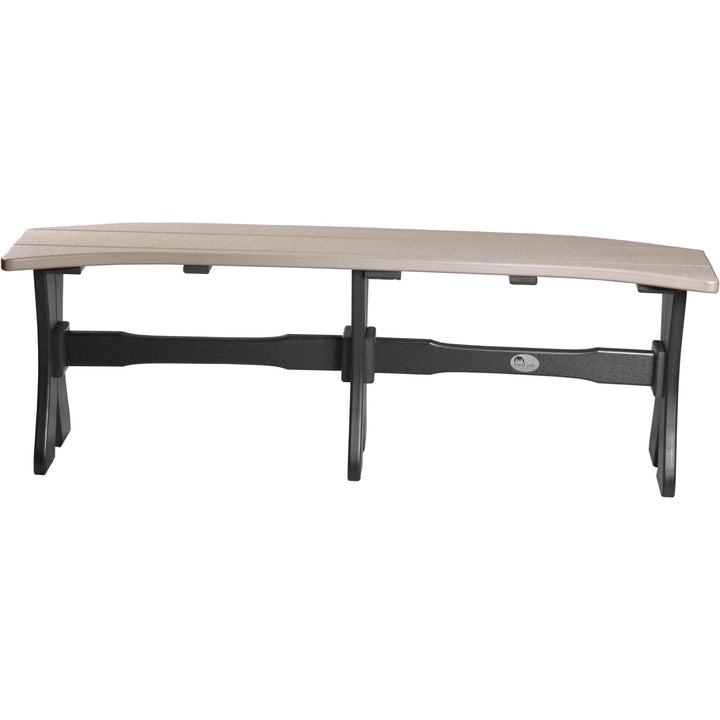 LCP52TBWWB-LuxCraft-Dining Table Bench - 52"-Weatherwood Black-Pangaea Patio