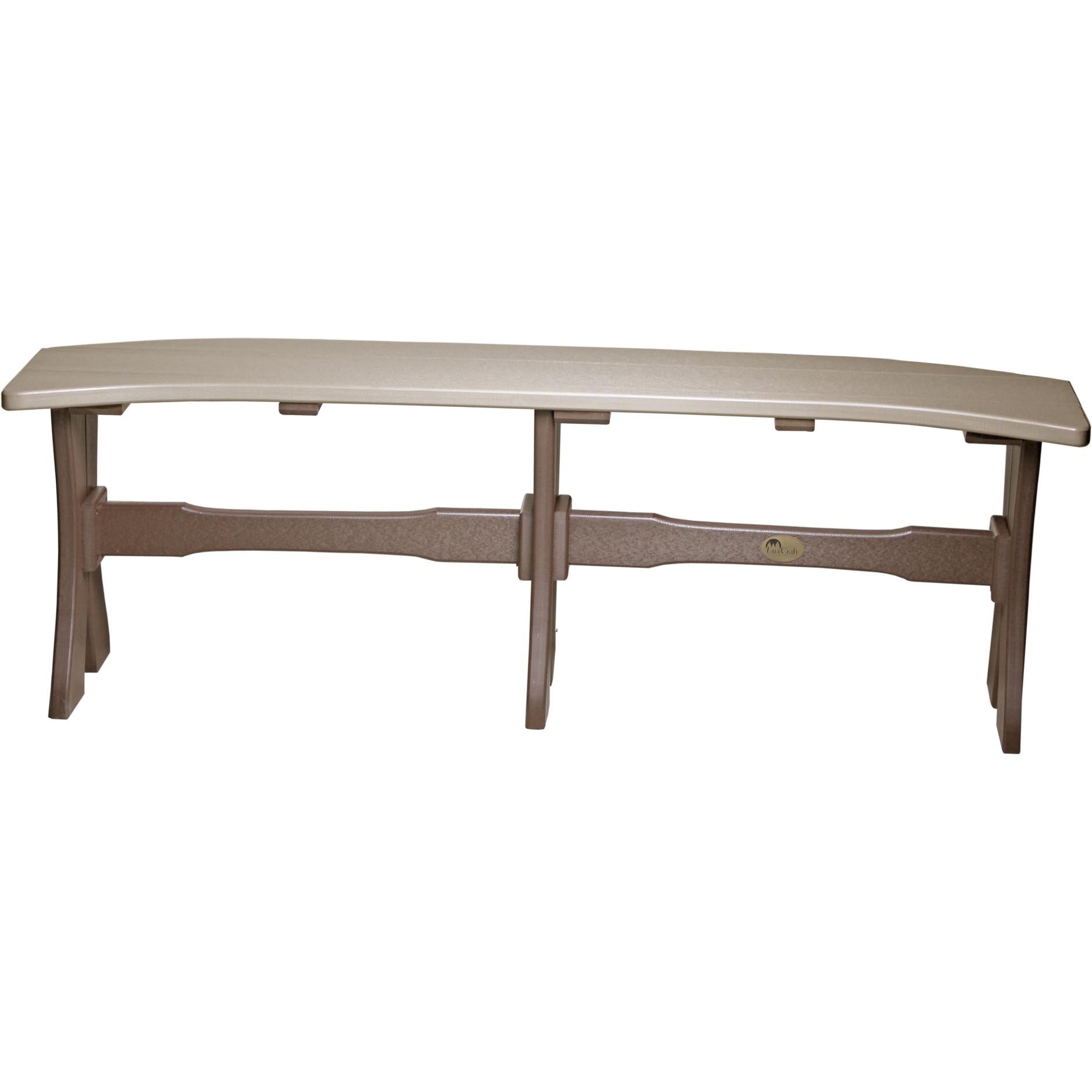LCP52TBWWCBR-LuxCraft-Dining Table Bench - 52"-Weatherwood Chestnut Brown-Pangaea Patio