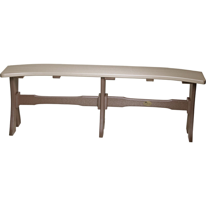 LCP52TBWWCBR-LuxCraft-Dining Table Bench - 52"-Weatherwood Chestnut Brown-Pangaea Patio