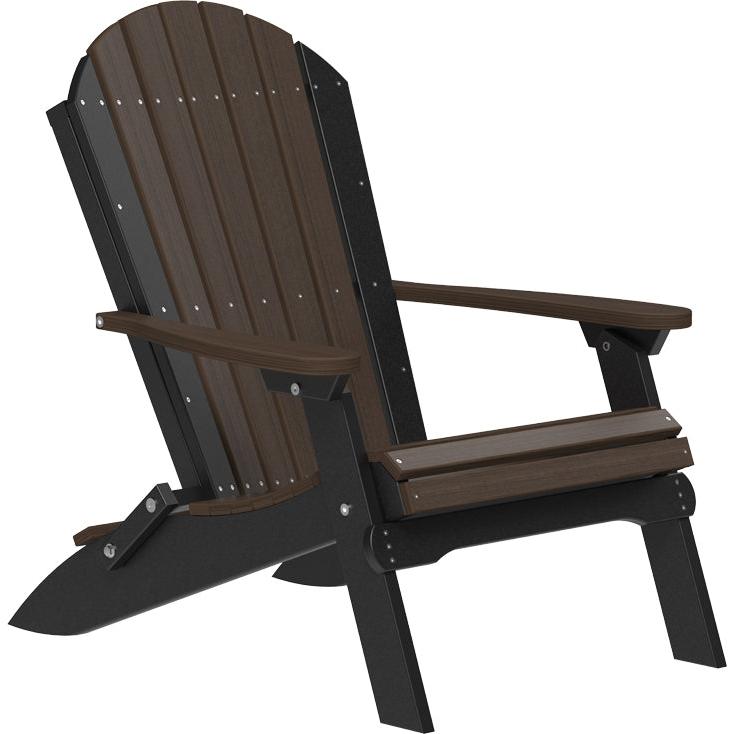 LCPFACBZWB-LuxCraft-Folding Adirondack Chair-Coastal Gray Black-Pangaea Patio