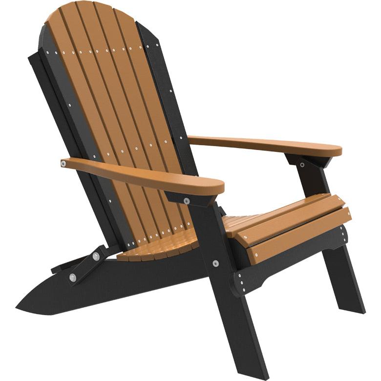 LCPFACCB-LuxCraft-Folding Adirondack Chair-Cedar Black-Pangaea Patio