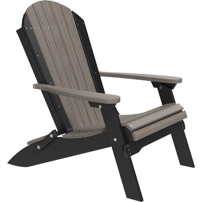 LCPFACCGB-LuxCraft-Folding Adirondack Chair-Coastal Gray-Pangaea Patio