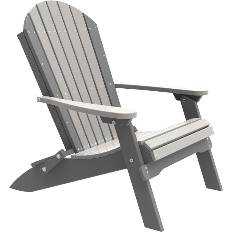 LCPFACDGS-LuxCraft-Folding Adirondack Chair-Dove Gray Slate-Pangaea Patio