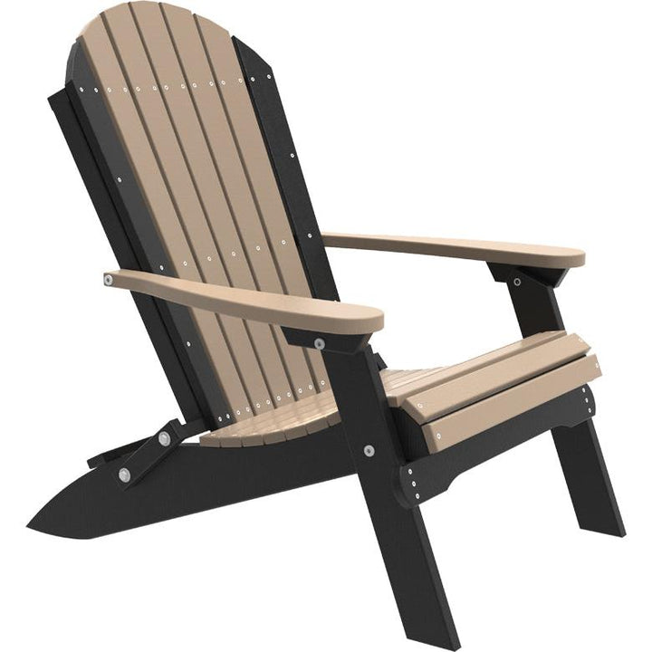 LCPFACWWB-LuxCraft-Folding Adirondack Chair-Weatherwood Black-Pangaea Patio