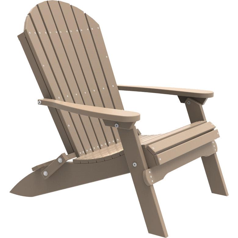 LCPFACWW-LuxCraft-Folding Adirondack Chair-Weatherwood-Pangaea Patio