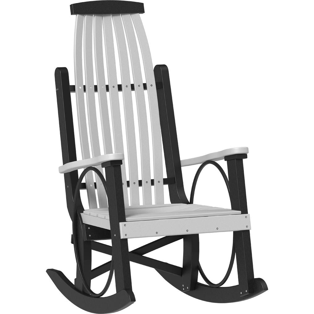 LCPGRDGB-LuxCraft-Grandpa's Rocker-Dove Gray Black-Pangaea Patio