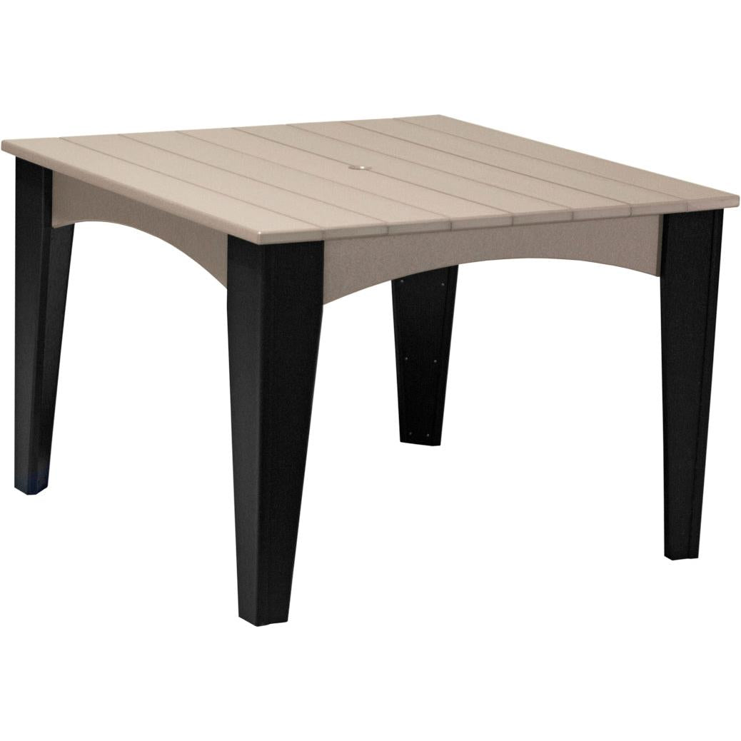 LCIDT44SWWB-LuxCraft-Island Dining Table (44" Square)-Weatherwood Black-Pangaea Patio