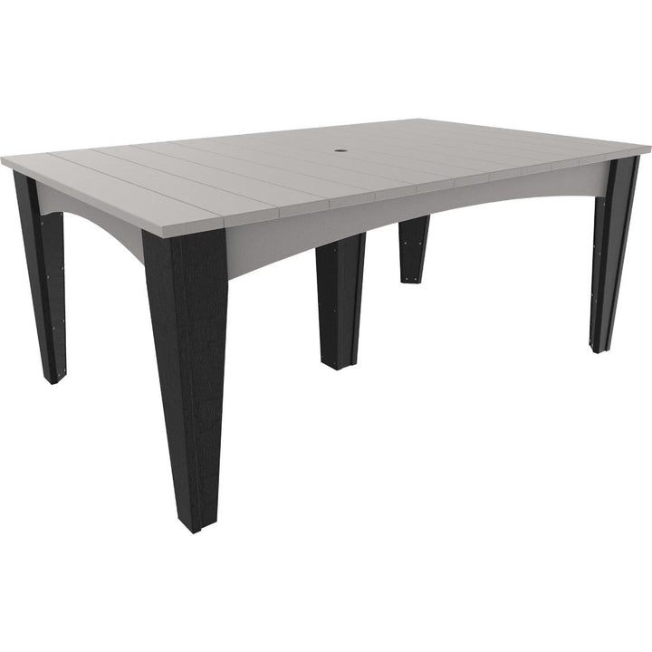 LCIDT4472RDGB-LuxCraft-Island Dining Table (44" x 72")-Dove Gray Black-Pangaea Patio