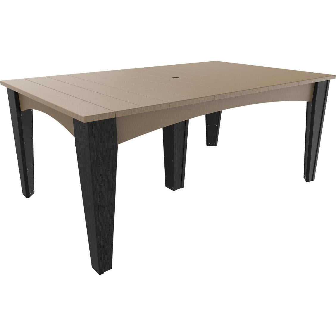 LCIDT4472RWWB-LuxCraft-Island Dining Table (44" x 72")-Weatherwood Black-Pangaea Patio