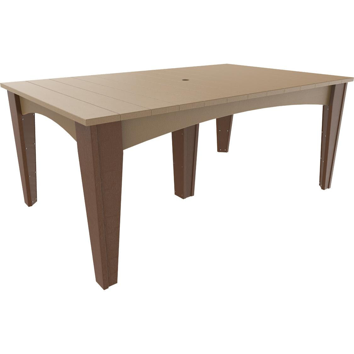 LCIDT4472RWWCBR-LuxCraft-Island Dining Table (44" x 72")-Weatherwood Chestnut Brown-Pangaea Patio