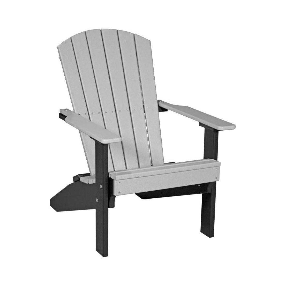 LCLACDGB-LuxCraft-Lakeside Adirondack Chair-Dove Gray Black-Pangaea Patio