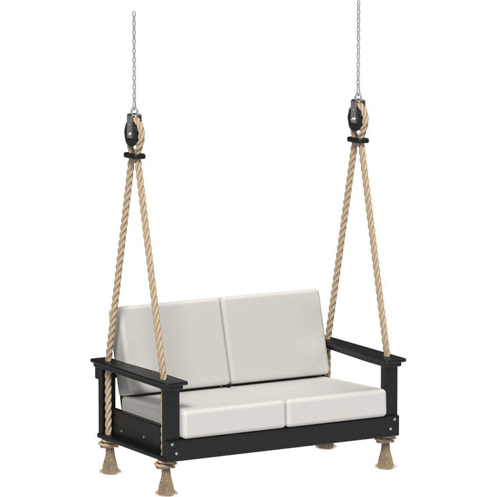 LCLDSLSBK-LuxCraft-Lanai Deep Seating Loveseat Swing-Black-Pangaea Patio