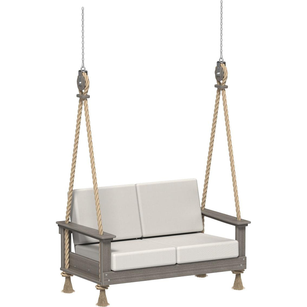 LCLDSLSCG-LuxCraft-Lanai Deep Seating Loveseat Swing-White-Pangaea Patio