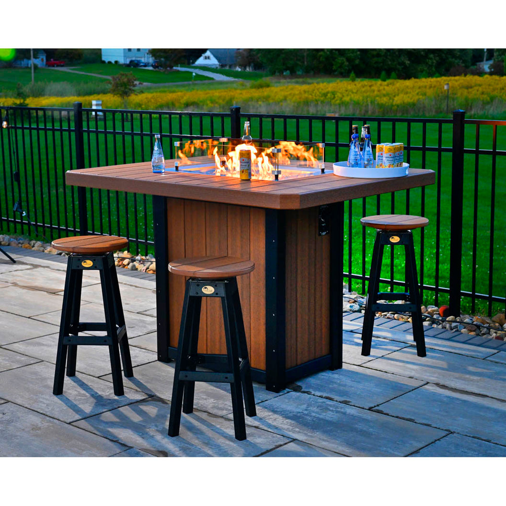 LCLUMIN42Set-LuxCraft-Lumin Bar Height Fire Table Set Builder-Pangaea Patio