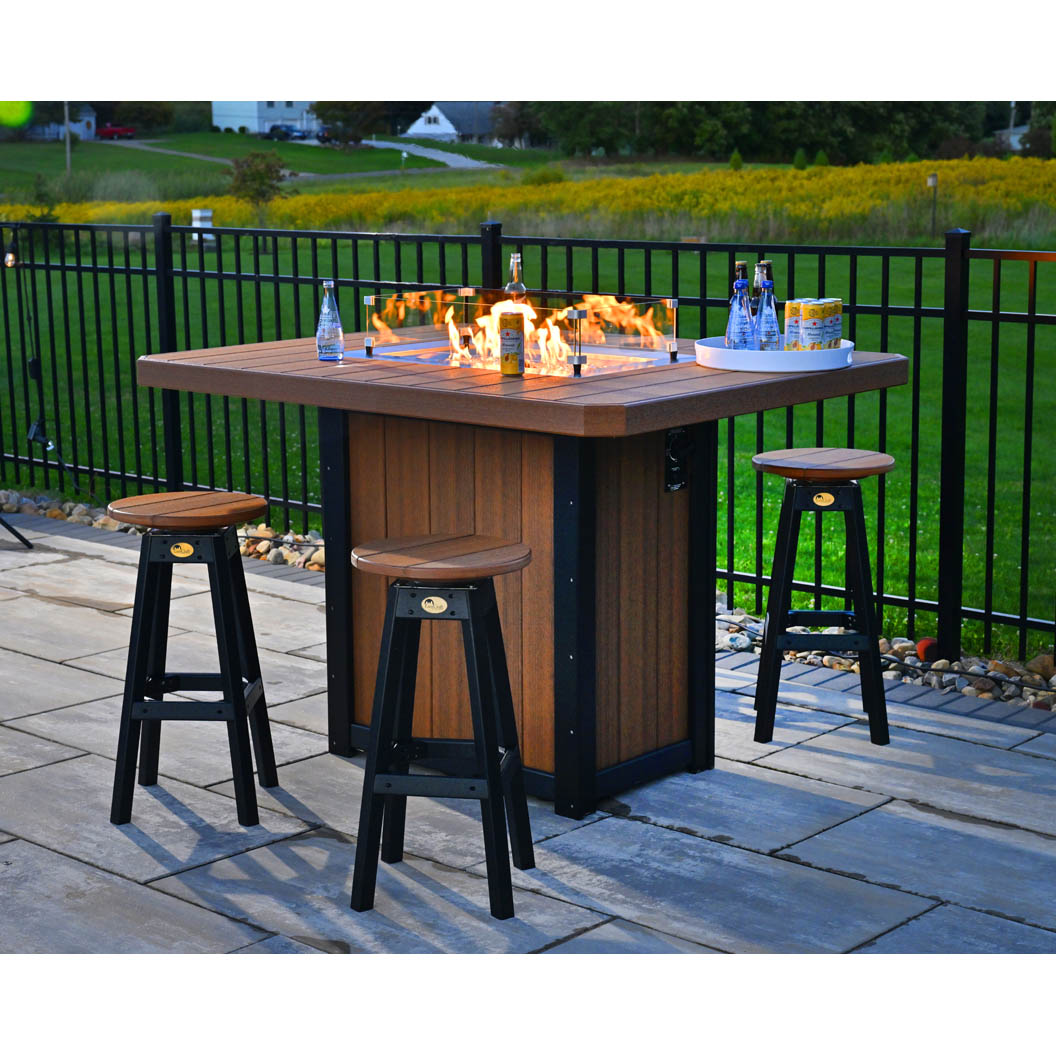 LCLUMIN42Set-LuxCraft-Lumin Bar Height Fire Table Set Builder-Pangaea Patio