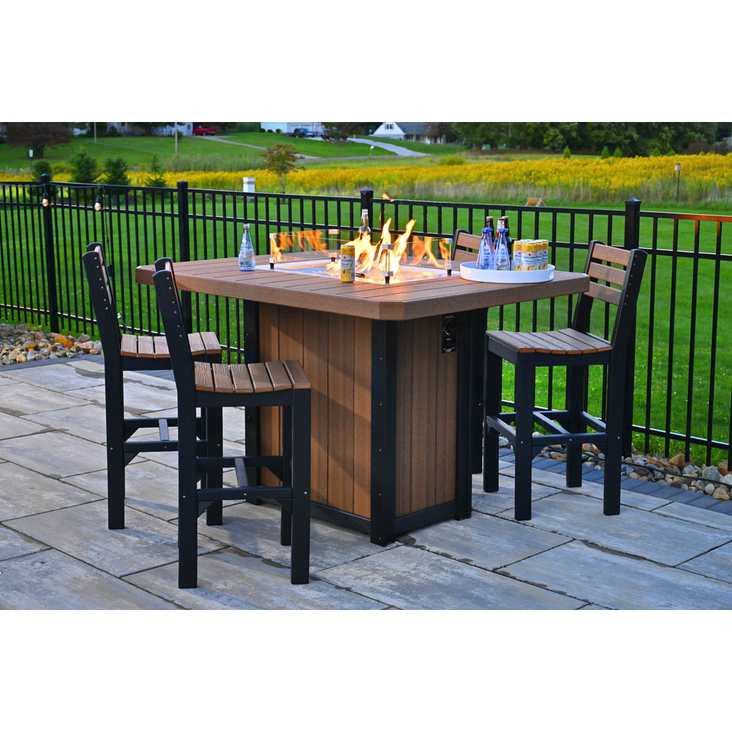 LCLUMIN36set-LuxCraft-Lumin Counter Height Fire Table Set Builder-Pangaea Patio