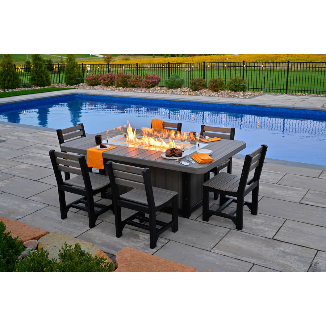 -LuxCraft-Lumin Dining Height Fire Table Set Builder-Pangaea Patio