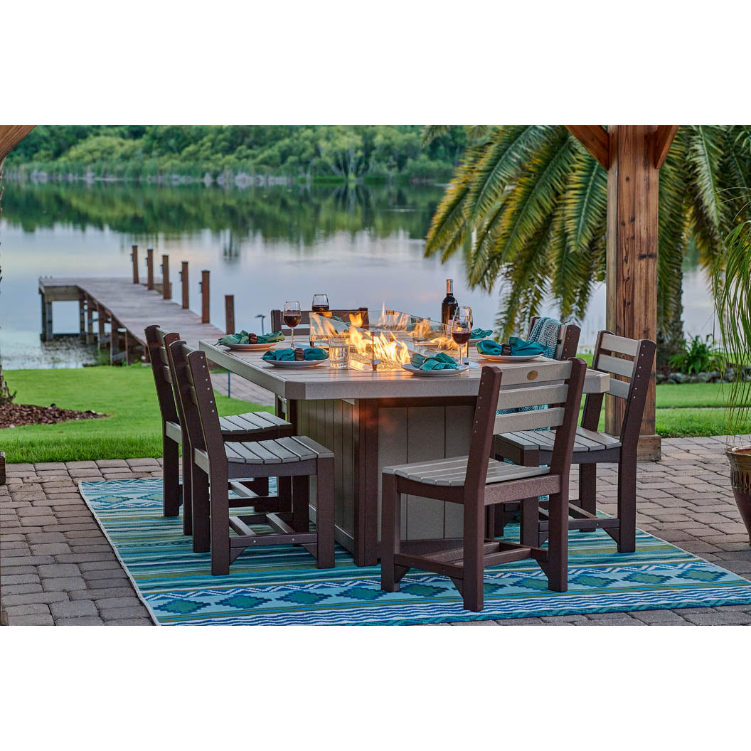 -LuxCraft-Lumin Dining Height Fire Table Set Builder-Pangaea Patio