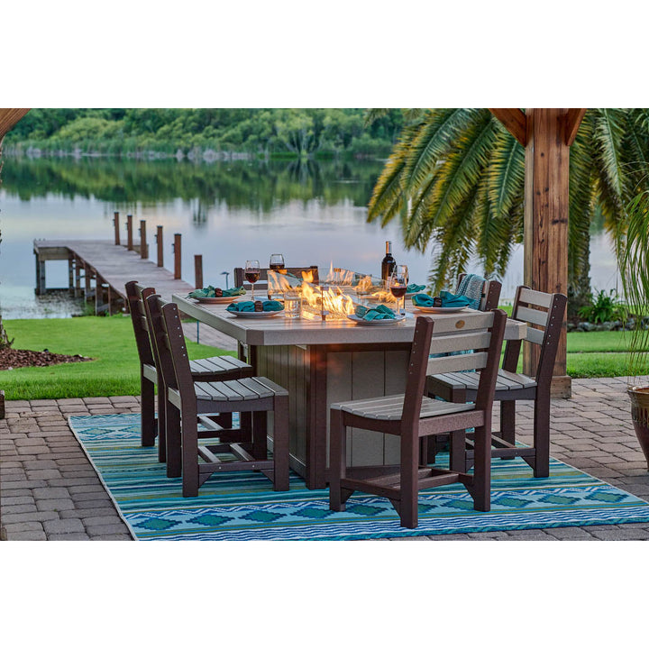 -LuxCraft-Lumin Dining Height Fire Table Set Builder-Pangaea Patio