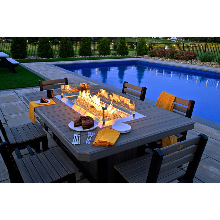 -LuxCraft-Lumin Dining Height Fire Table Set Builder-Pangaea Patio