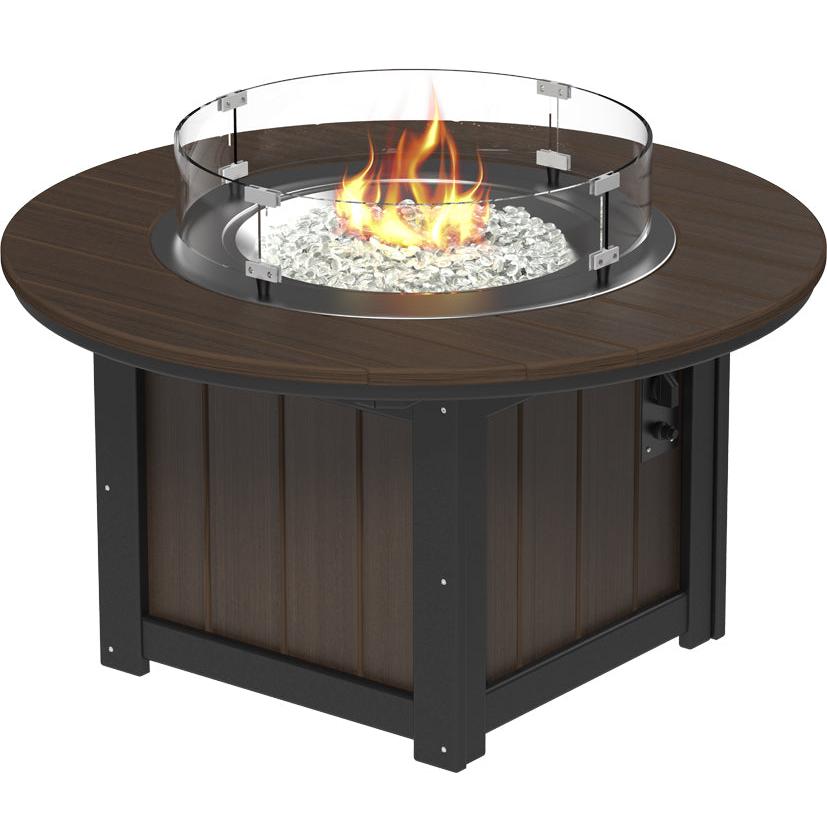 LCLFP46RBZWB-LuxCraft-Lumin Fire Pit 46" Round-Brazilian Walnut Black-Pangaea Patio