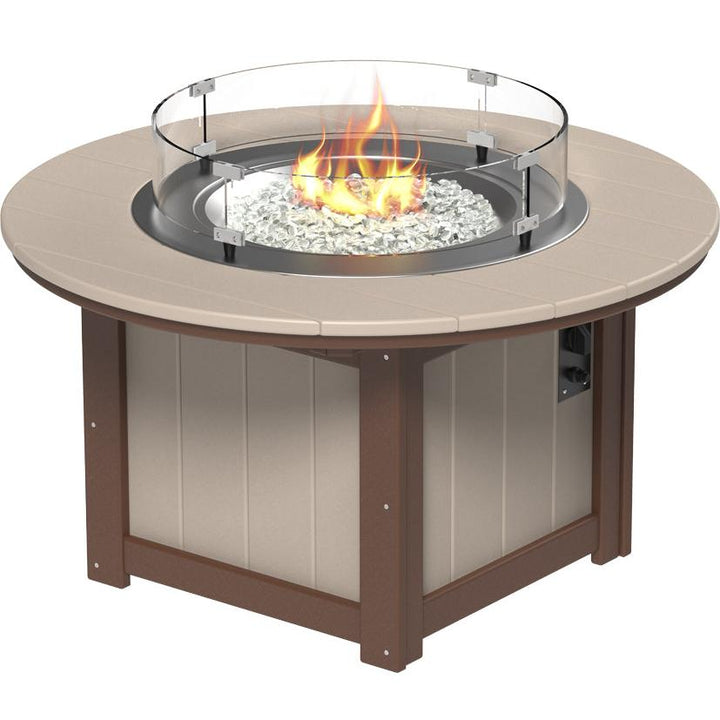 LCLFP46RWWCBR-LuxCraft-Lumin Fire Pit 46" Round-Weatherwood Chestnut Brown-Pangaea Patio