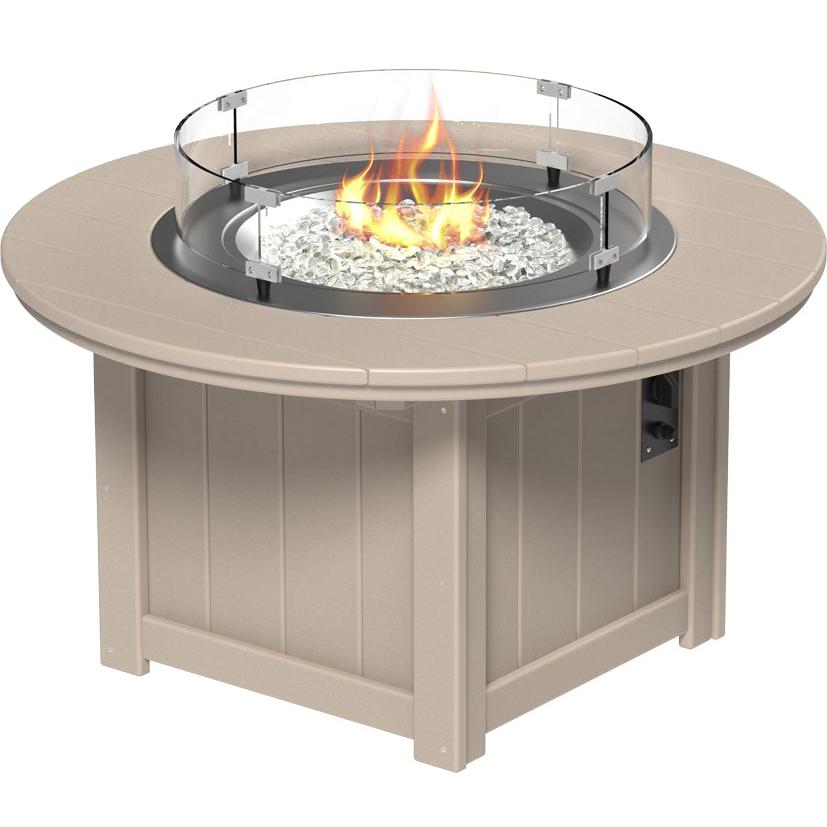 LCLFP46RWW-LuxCraft-Lumin Fire Pit 46" Round-Weatherwood-Pangaea Patio