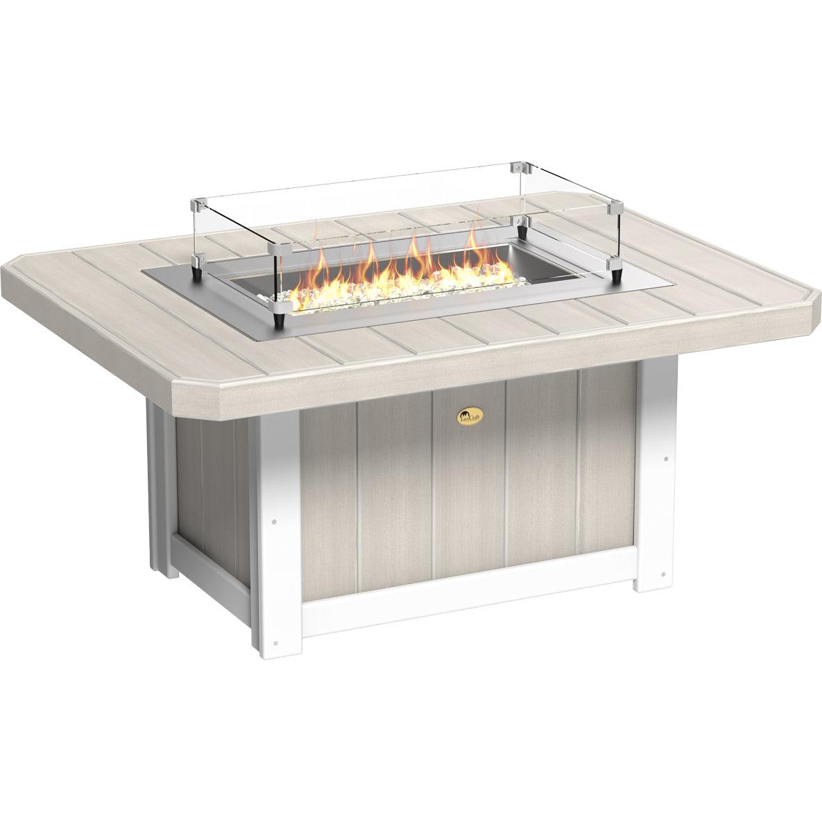 LCLFP51RBIW-LuxCraft-Lumin Fire Pit 51" Rectangular-Birch White-Pangaea Patio