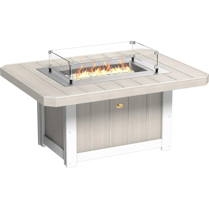 LCLFP51RBIW-LuxCraft-Lumin Fire Pit 51" Rectangular-Birch White-Pangaea Patio