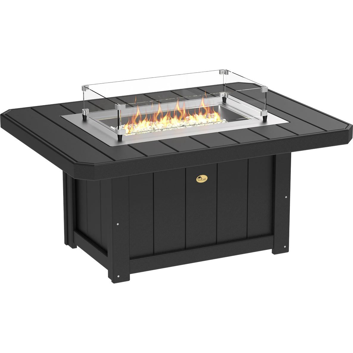 LCLFP51RBK-LuxCraft-Lumin Fire Pit 51" Rectangular-Black-Pangaea Patio