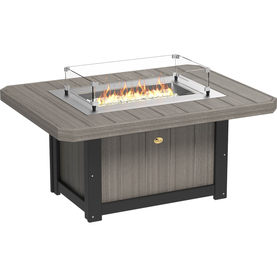 LCLFP51RCGB-LuxCraft-Lumin Fire Pit 51" Rectangular-Coastal Gray Black-Pangaea Patio