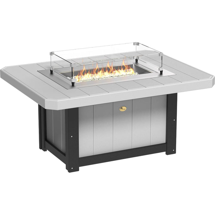 LCLFP51RDGB-LuxCraft-Lumin Fire Pit 51" Rectangular-Dove Gray Black-Pangaea Patio