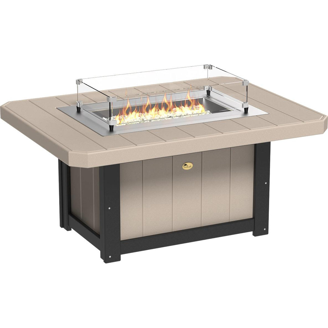 LCLFP51RWWB-LuxCraft-Lumin Fire Pit 51" Rectangular-Weatherwood Black-Pangaea Patio