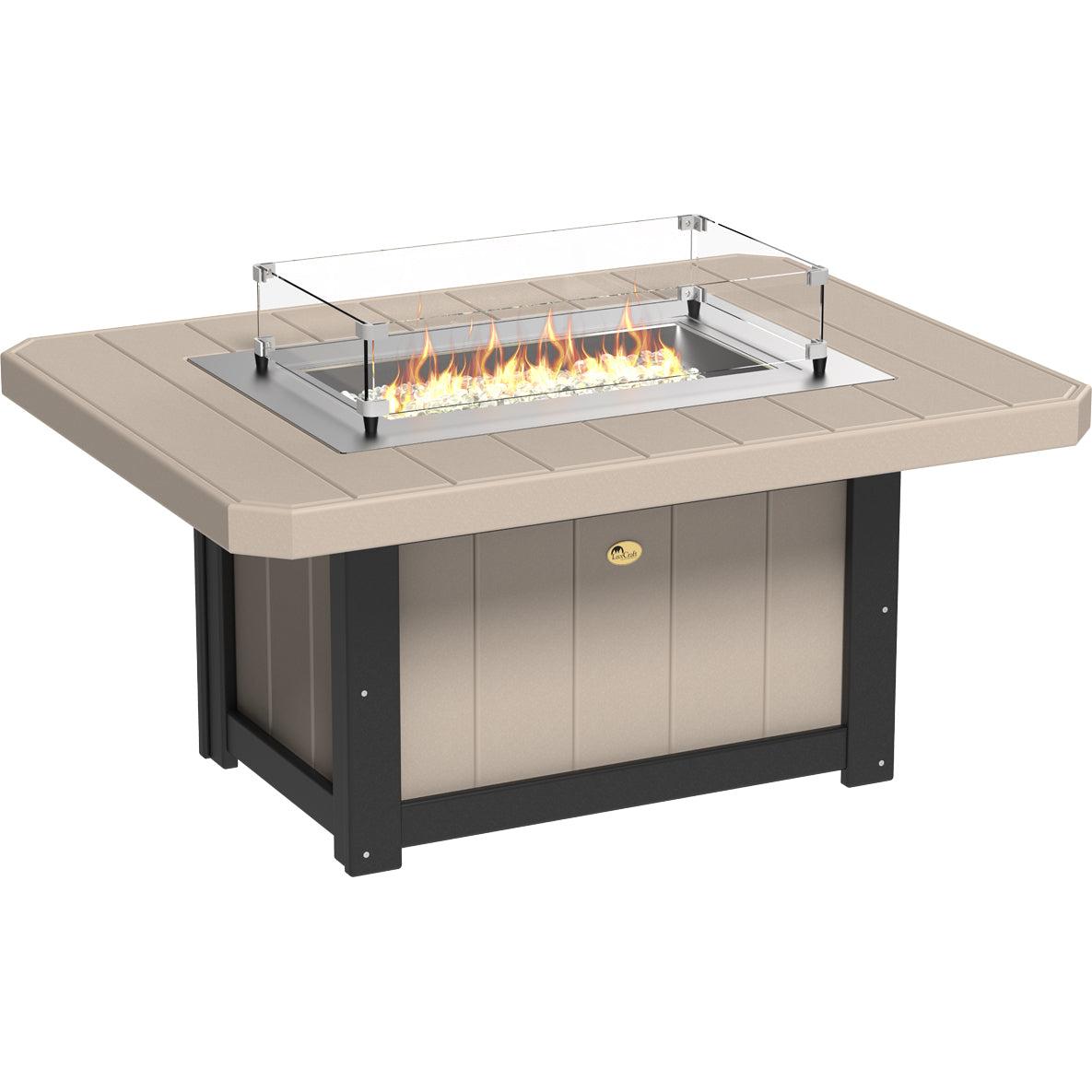 LCLFP51RWWB-LuxCraft-Lumin Fire Pit 51" Rectangular-Weatherwood Black-Pangaea Patio
