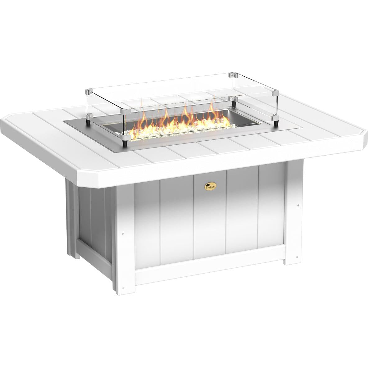 LCLFP51RW-LuxCraft-Lumin Fire Pit 51" Rectangular-White-Pangaea Patio