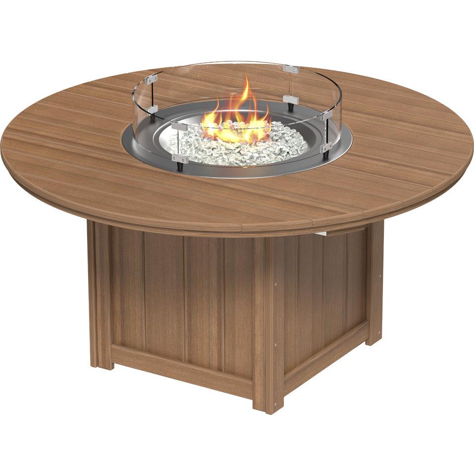 LCLFT60RDWWB-LuxCraft-Lumin Fire Table 60" Round-Dining-Weatherwood Black-Pangaea Patio
