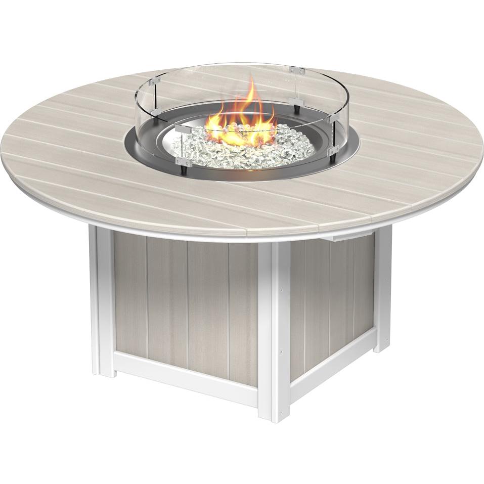 LCLFT60RDAM-LuxCraft-Lumin Fire Table 60" Round-Dining-Antique Mahogany-Pangaea Patio