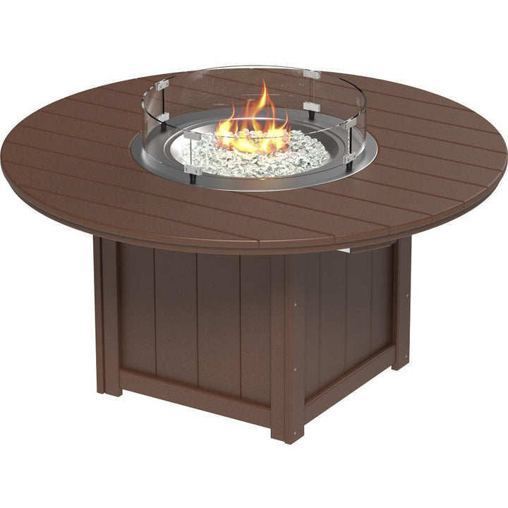 LCLFT60RDCB-LuxCraft-Lumin Fire Table 60" Round-Dining-Cedar Black-Pangaea Patio