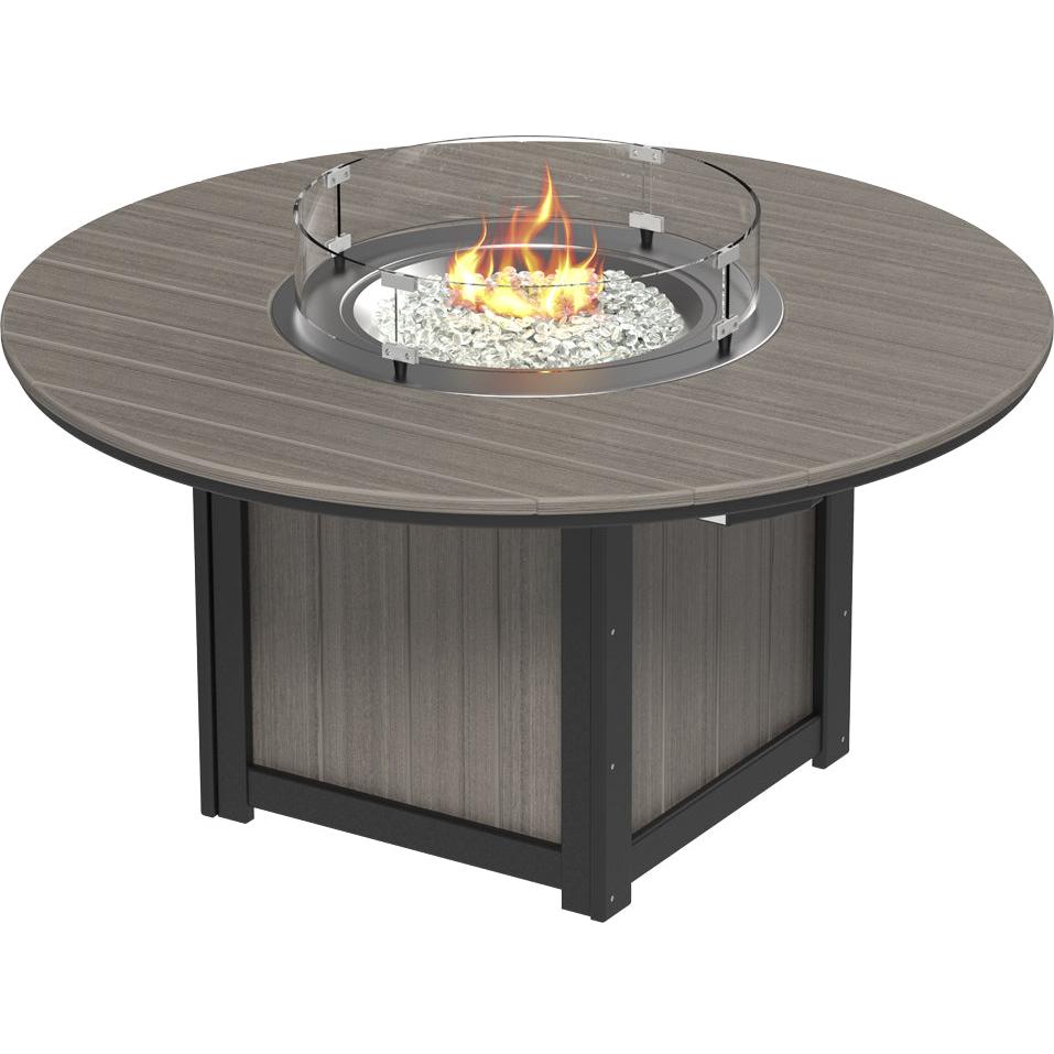 LCLFT60RDCG-LuxCraft-Lumin Fire Table 60" Round-Dining-Coastal Gray-Pangaea Patio
