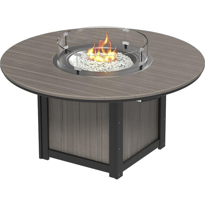 LCLFT60RDCG-LuxCraft-Lumin Fire Table 60" Round-Dining-Coastal Gray-Pangaea Patio