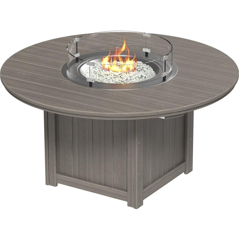 LCLFT60RDBIW-LuxCraft-Lumin Fire Table 60" Round-Dining-Birch White-Pangaea Patio